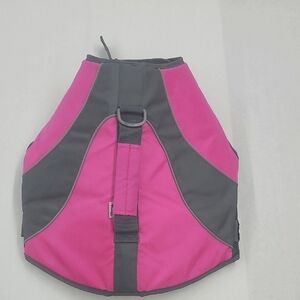 Good2Go Pink and Gray Adjustable Dog Swim Vest Size L